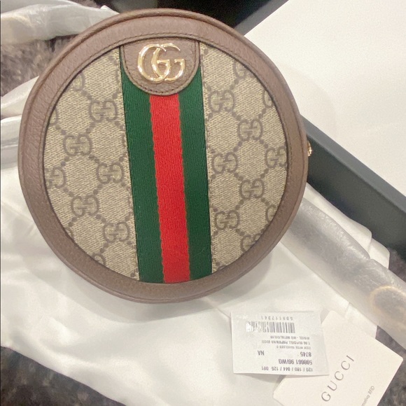 New Gucci Ophidia Round Backpack GG Coated Canvas Mini - Picture 3 of 5